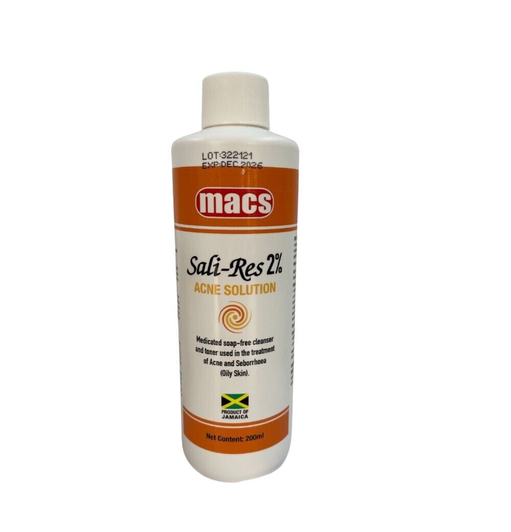 Jamaica's MACS Sali-Res Acne Solution 2%- 200ML