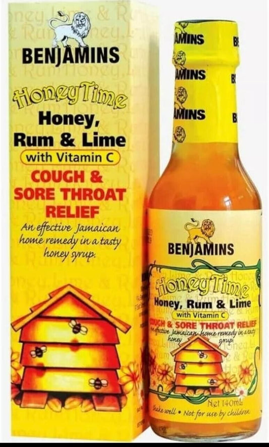 Benjamins Honeytime Honey, Rum & Lime with Vitamin C Cough & Sore Throat Relief