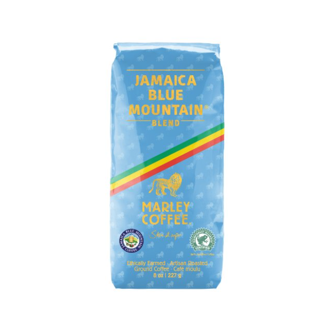 Marley Coffee Smile Jamaica, Jamaica Blue Mountain Blend Roasted Ground Coffee, 8 Ounce