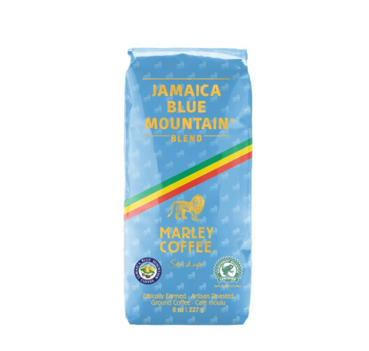 Marley Coffee Smile Jamaica, Jamaica Blue Mountain Blend Roasted Ground Coffee, 8 Ounce