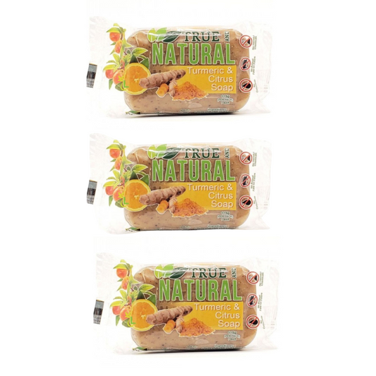 True and Natural Soap - Turmeric and Citrus Bar Soap 4 oz (Pack of 3)